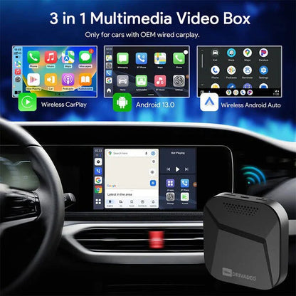 Drivadeo Android 13 CarPlay AI BOX for OEM Car with Wired CarPlay