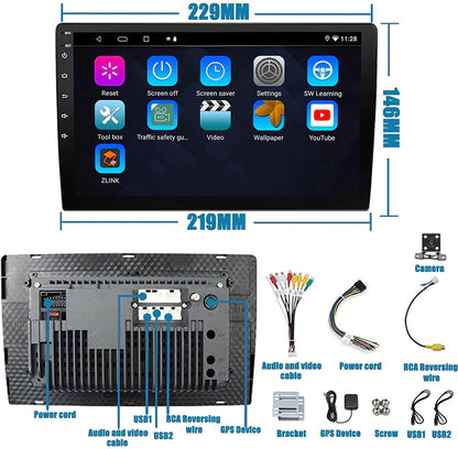 Drivadeo 9 Inch Double din wireless apple carplay car radio with AM